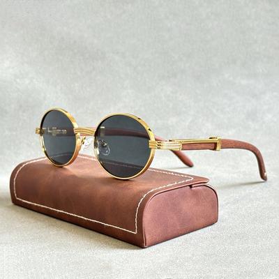 Oval Sunglasses Women Trendy Wooden Sunglasses Fashion Glasses Vintage Outdoor Sun Glasses