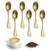 6Pcs Stainless Steel Coffee Spoon For Dessert Ice Cream Stirring Tea Small Spoons Kitchen Accessories Mini Gold Spoon Set