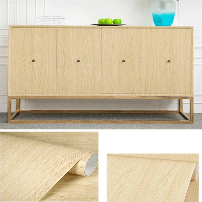 PVC Waterproof Self Adhesive Wallpaper Wall in Rolls Furniture Cabinets Vinyl Decorative Film Wood Grain Stickers For Home Decor