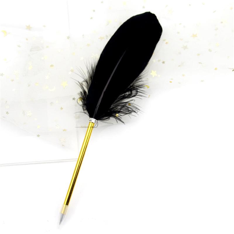 Retro Style Feather Quill Ballpoint Pen Wedding Gift Office School Supplies Kawaii Student Present Gift