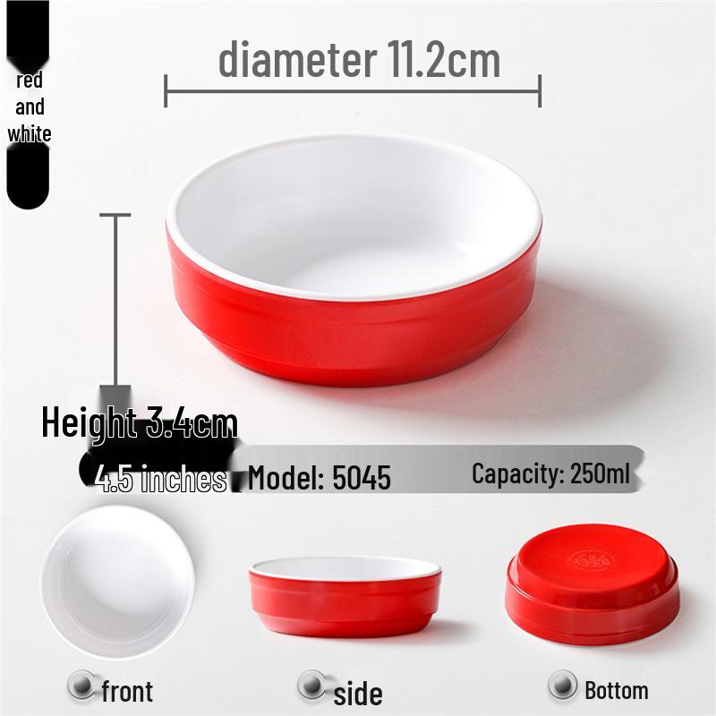 Zweifarbige Melamin-Tischware: Kleines Schalen- und Schalenset für Buffet und Grill-Dipsaucen.