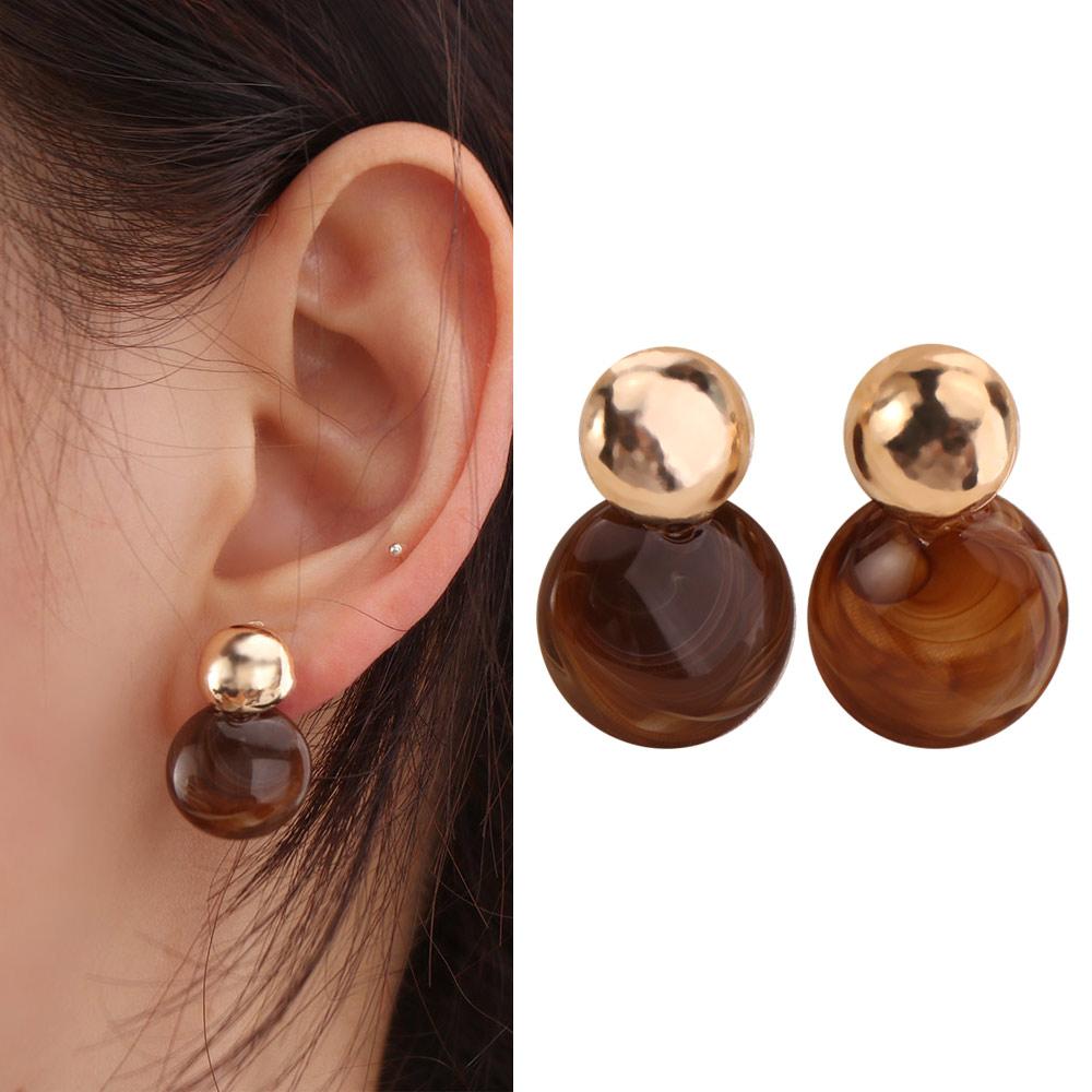 Anhänger Vintage Damenohrringe Leichter Luxus Bernstein Ohrstecker Elegante Bernstein-Farbe Ohrringe Hochzeit