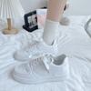 New board shoes retro white tie-up thick-soled college sports little white shoes women