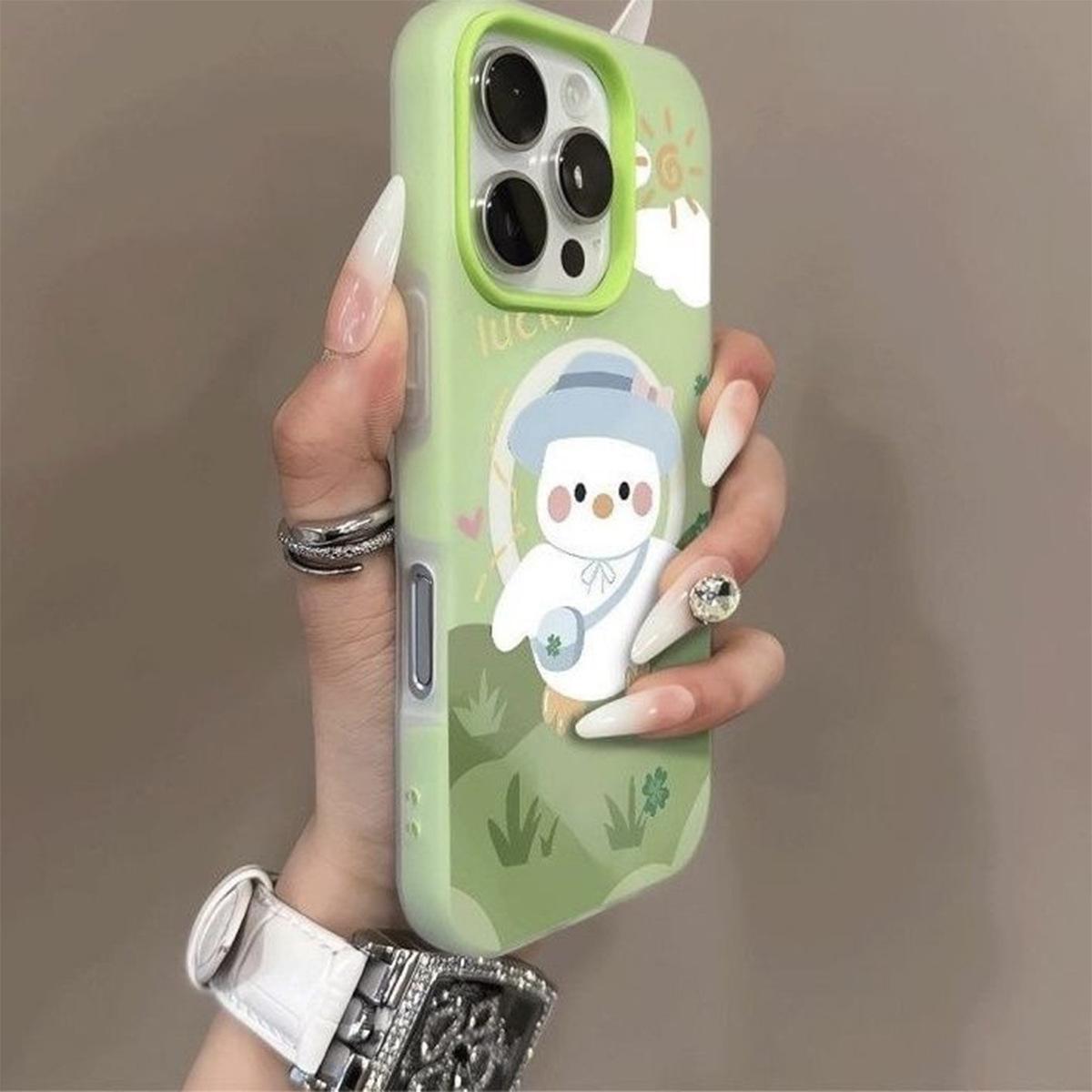 

Jelly Magnetic 2-in-1 Phone Case Detachable and Non Yellowing 15pm Summer Silicone 3-in-1 Magnetic Case Cartoon For iPhone 16PROMAX