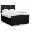 Exclusive House - Slatted Bed Base with Mattress Black 140x190 Cm Fabric