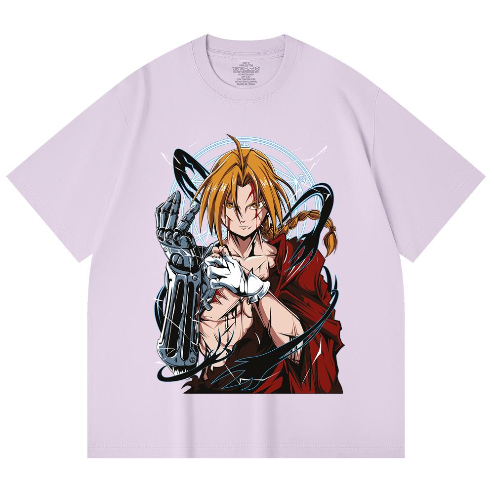 230 Gsm 100% Cotton Fullmetal Alchemist V6 Edward Print Unisex Heavy Cotton T Shirt