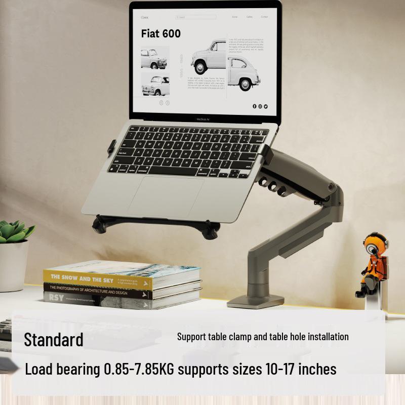 Dual Monitor & Laptop Rotating Stand with Adjustable Tray Height