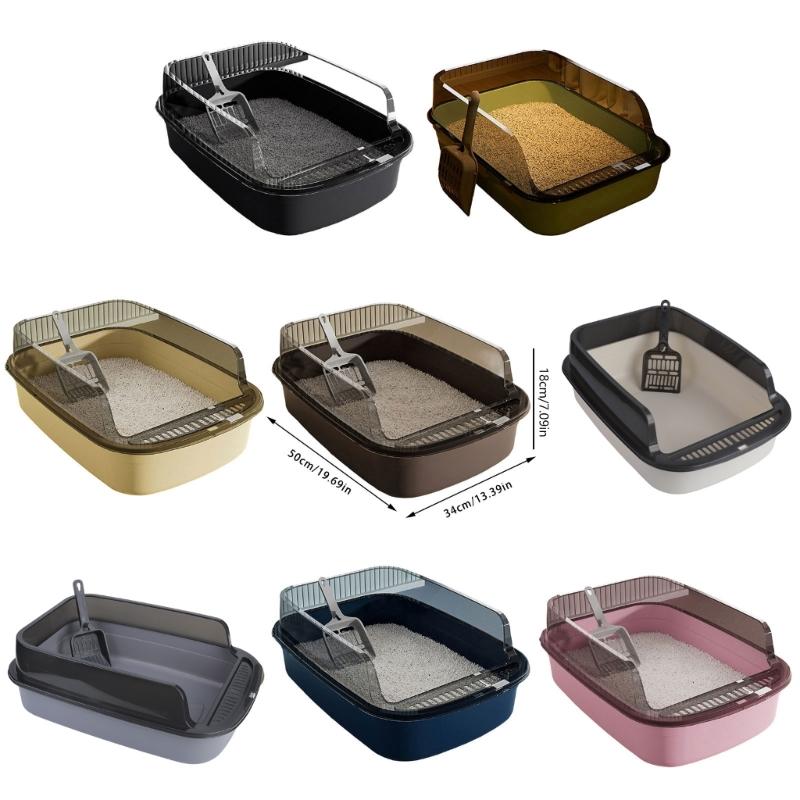 Large Cats Toilet Box For Pet Cats Households with Ventilation System And Removable Part Easy To Clean Litter Box