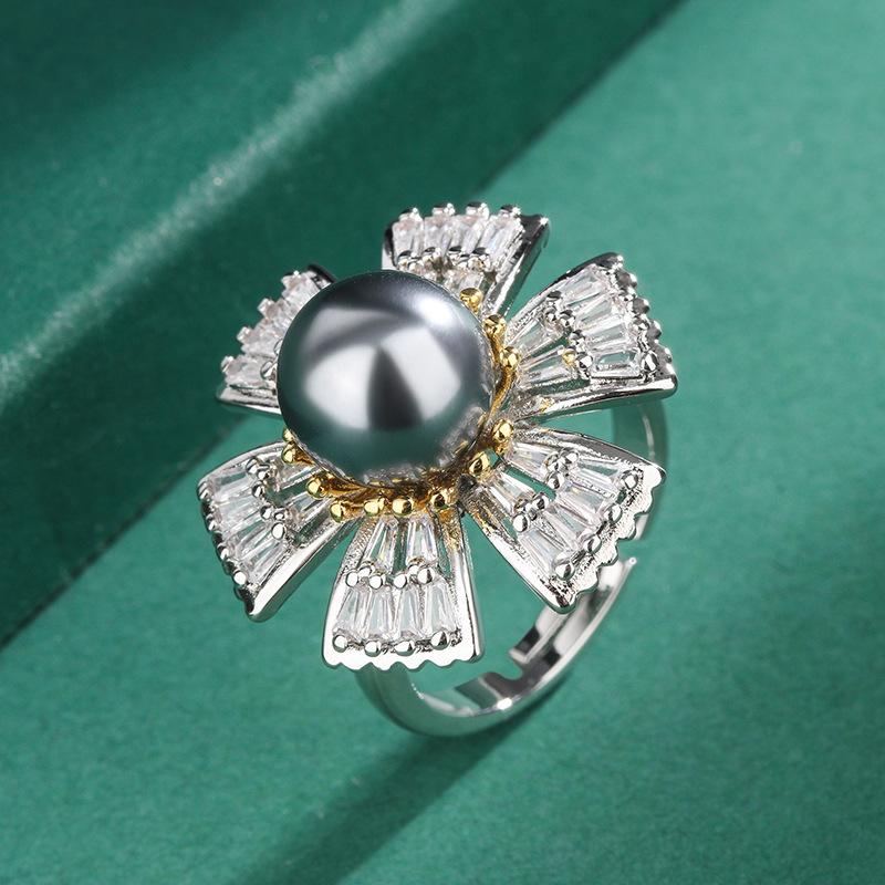 Яркие цветочные жемчужные серьги, женская новая мода, таитянское жемчужное ожерелье, кулон, знаменитое кольцо с жемчугом премиум-класса