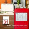 Magnetisk kjøleskapskalender - Sterk magnetisk bakside, Glatt tørrslettende overflate, Praktisk kalender, Holdbar whiteboard-tavle