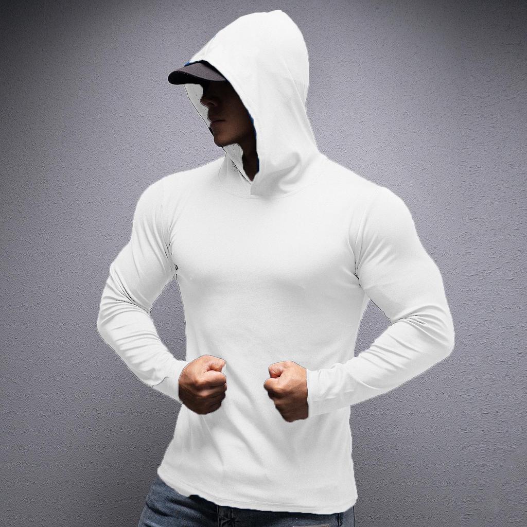 Spring & Autumn Men's Quick-Dry Stretchy Hooded Running Sweatshirt