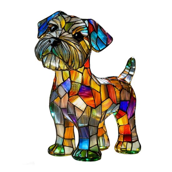 Лампа-песик зі скла Тиффані з USB-живленням Ретро-лампа з полімерної смоли Веселковий песик Настільна лампа Миле цуценя Світлодіодний нічник для спальні Робочого столу Декор для дому Подарунок для любителів собак