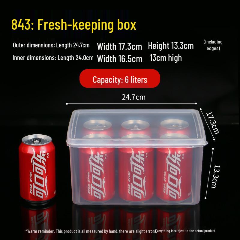 Clear Plastic Rectangular Food Storage Box with Sealed Lid for Refrigerator