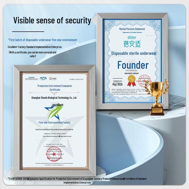 Beianshi Women's Sterile Disposable Cotton Underwear (5-Pack)