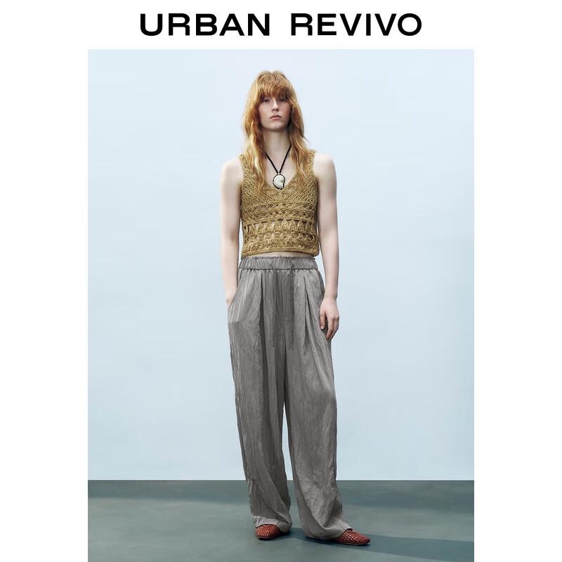 UR Women s Pleated Wide-Leg Drawstring Pants S
