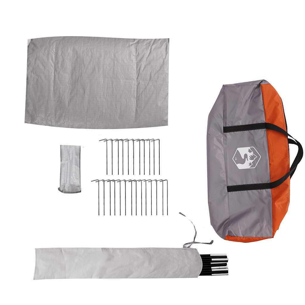 Tipi Family Tent for 6 Persons Gray and Orange Waterproof