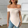 Women's  Slim Fit Sloping Shoulder Sexy Sweet Top T-shirt