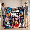 GTA Vice City Retro Gaming Kunst Teppe Flanellteppe for soverom, stue, sofa og sovesofaer.