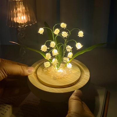 Yousheng Bedside Lamp DIY Flower Night Light Soft Glow Easy To Install Realistic Looking LED Flower Night Light Home Decoration