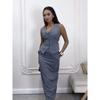 Western Style New Fashion Solid Sleeveless Vest Vest Skirt Two-piece Set Vest and Skirt Set