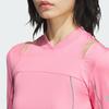 Adidas Slim Long Sleeve Top Quick-Dry V-Neck T-Shirt Women Tops Pink JJ3781