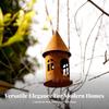 House-Shaped Candle Holder Rusted Lantern Outdoor for Garden, Patio