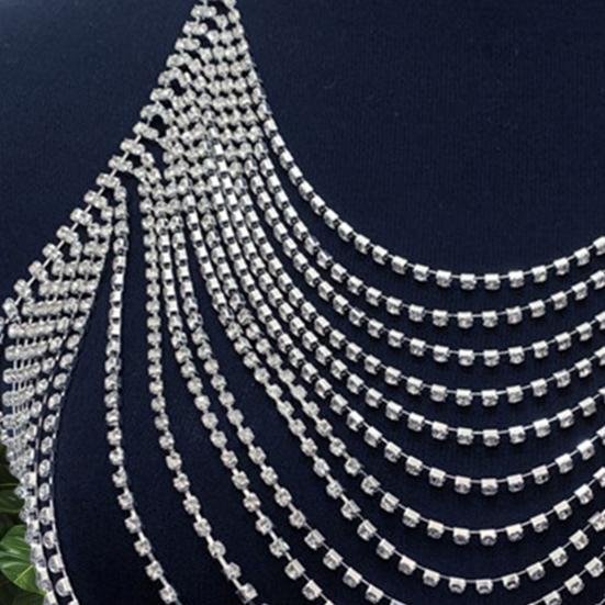 Versatile Rhinestone Chest Chain Multi Layer Design Lightweight Body Chain Women Sexy Statement Body Accessory