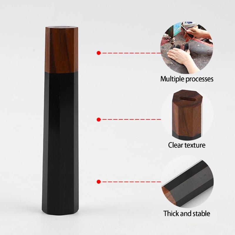 Nonacid Black Sandalwoods Octagonal Handle Tool Part Sturdy And Smooth Finishes For Woodworking And Crafting