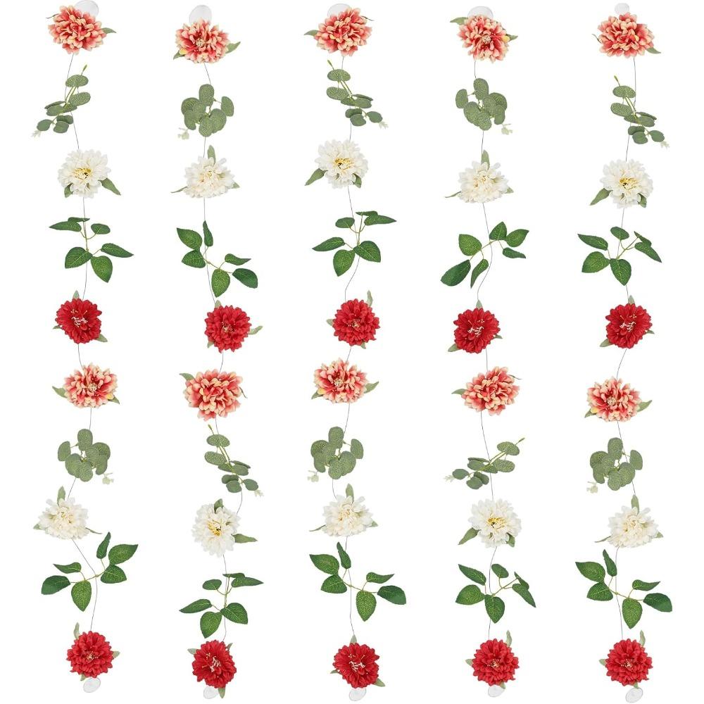 

5pcs Flower Garland for Backdrop Artificial Hanging Wildflower Garland Floral Vines Faux Silk Flowers Vines Decorations for Garden Party Fall Decor 5pcs