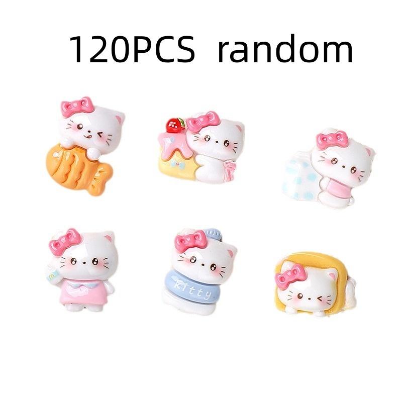 12/120PCS Cartoon DIY ResinAccessories Jewelry Fish Riding Cat Cream Glue Handmade Hair Clips Phone Case Shoe Buckle Accessories