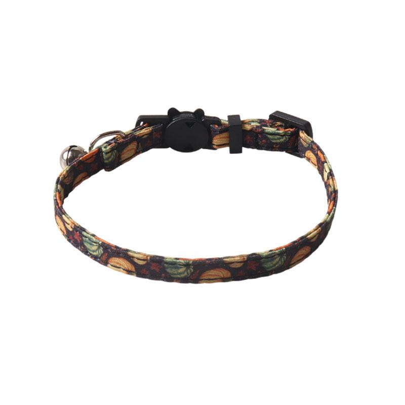 Verstellbares Und Strapazierfähiges Haustierhalsband Ahornblatt- Und Sonnenblumenmuster 1.0*28cm
