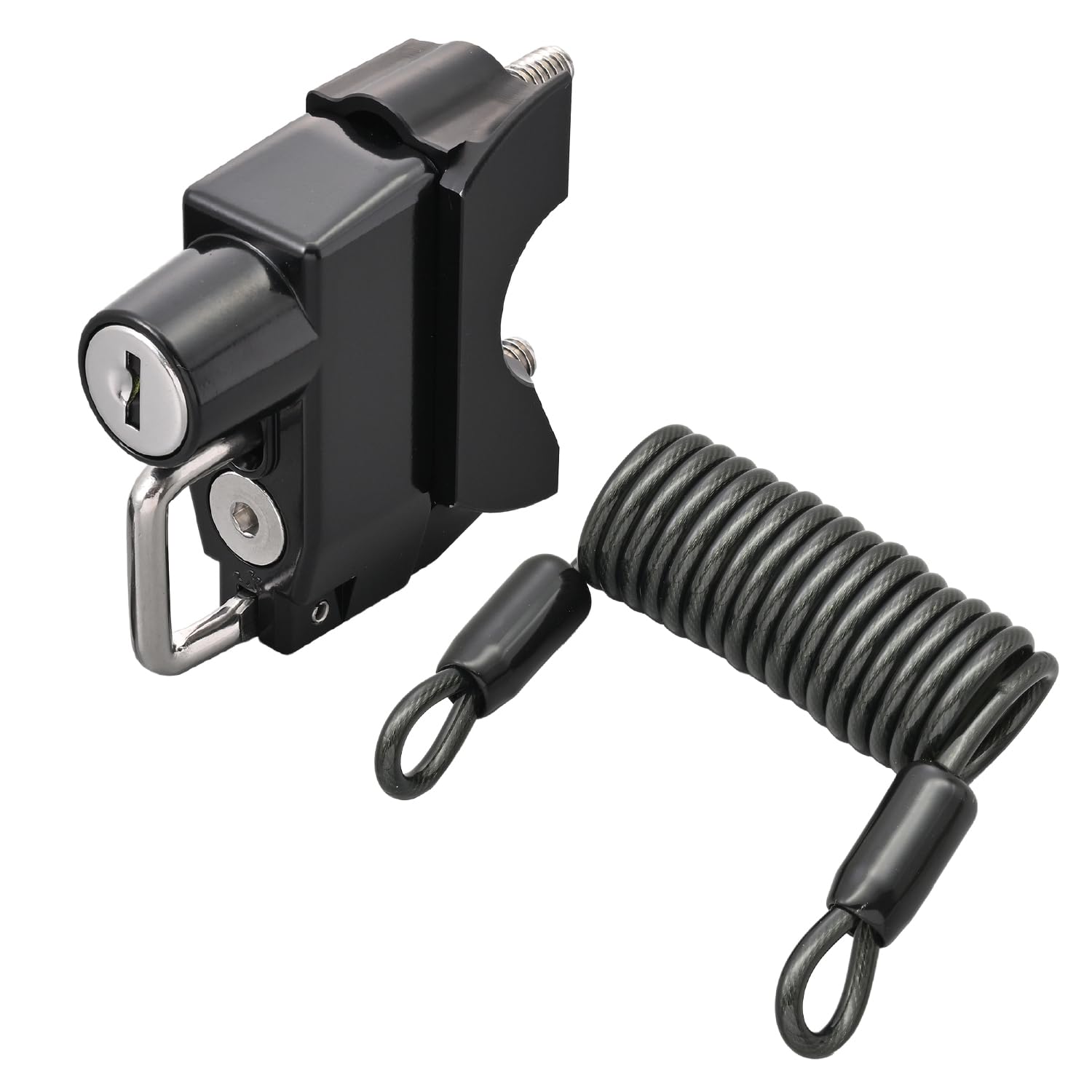 

Daytona Helmet Lock for FXD and other master includes 1200mm wire helmet key 63133 Harley-Davidson motorcycles, right-side cylinder, lock, holder, чёрный