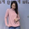 Semi-high-neck Knitted Sweater for Women in Autumn and Winter, with Rhinestones on The Cuffs, Is A Versatile Top That Can Make You Look Slimmer