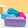 SUMMER New Makeup Brush Case Toiletry Bag Organizer for Women Silicone Cosmetic Bag Pencil Case with Heart Pattern