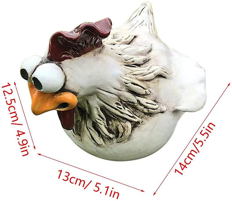 1PC Pastoral Chicken Ornament Ornament Design Fence Courtyard Creative Ornament Garden Fairy Tale Life Big-eyed Chicken