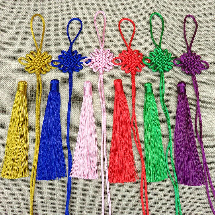 Chinese Knot Car Pendant - Handmade Tassel Accessory (Pack of 6)