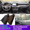 Car Dashmat Black/Brown Leather Dashboard Cover Suede Leather Dash Mat Pad Sunshade for Ford Maverick   2024 2025