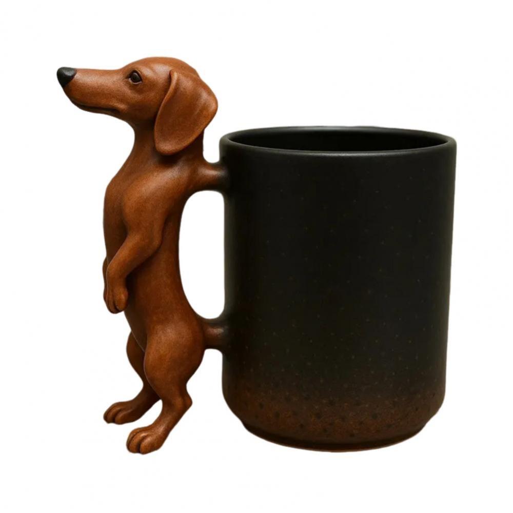Met Handvat Teckel Koffiemok Handgemaakt Puppy Ontwerp 3D Dier Mok Schattige Puppy Decoratie Bulldog Mok