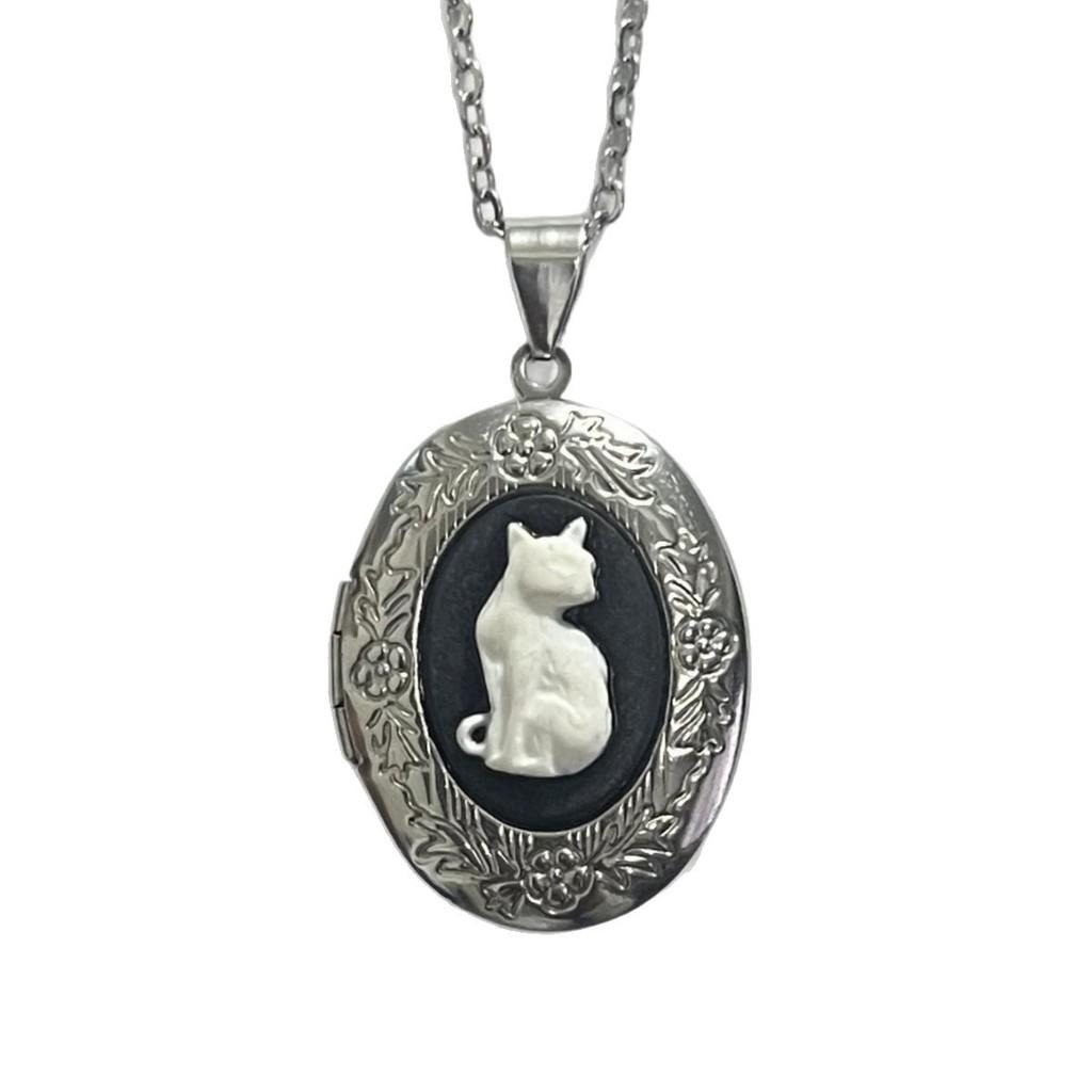 Collana Ciondolo Gatto Per Donna Con Charm Animale in Lega in Stile Vintage Per Regalo