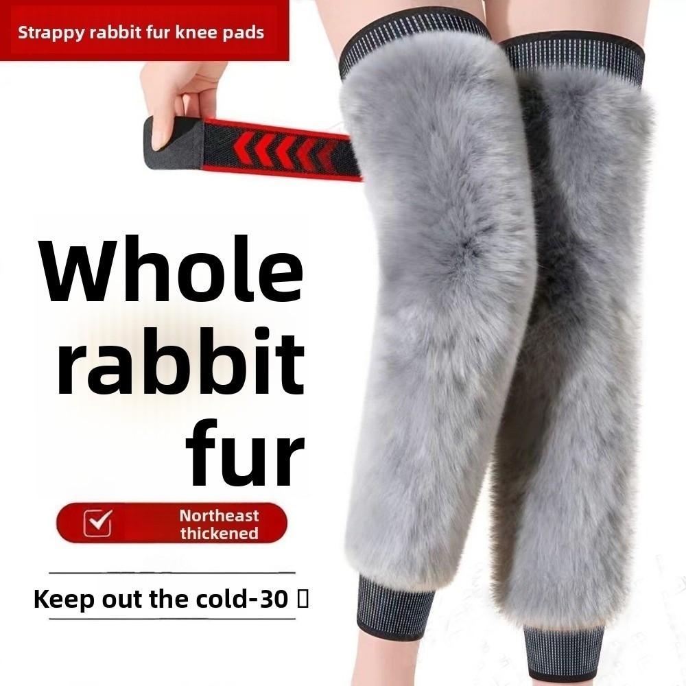 Imitation Otter Rabbit Hair Plush Thick Knee Protector Thermal Leg Warmers  Injury Recovery