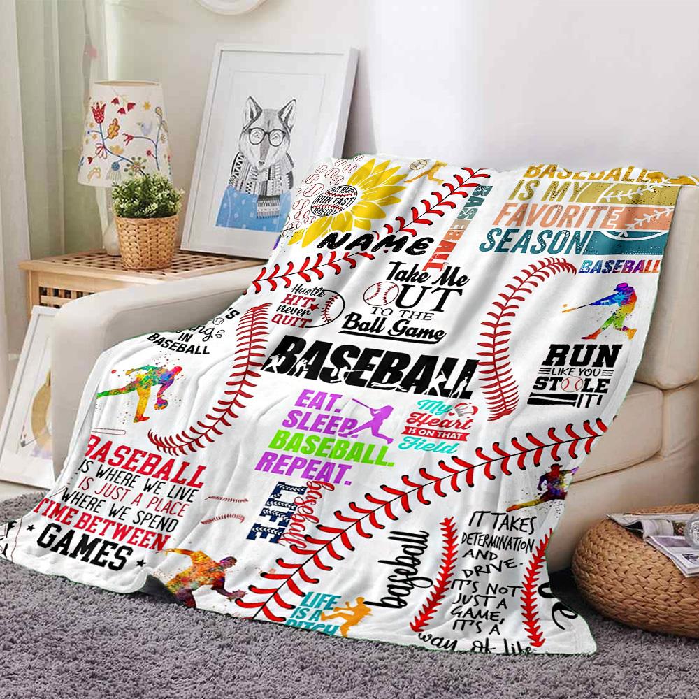 Baseball Passion Quotes And Designs For Lovers Of The Game Multipurpose Blanket Customize Your Name Durable Comfort Versatile For Sofa Couch Office