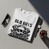 Old Guys Vintage Garage T-Shirt, Skull Pistons Roses Graphic Top