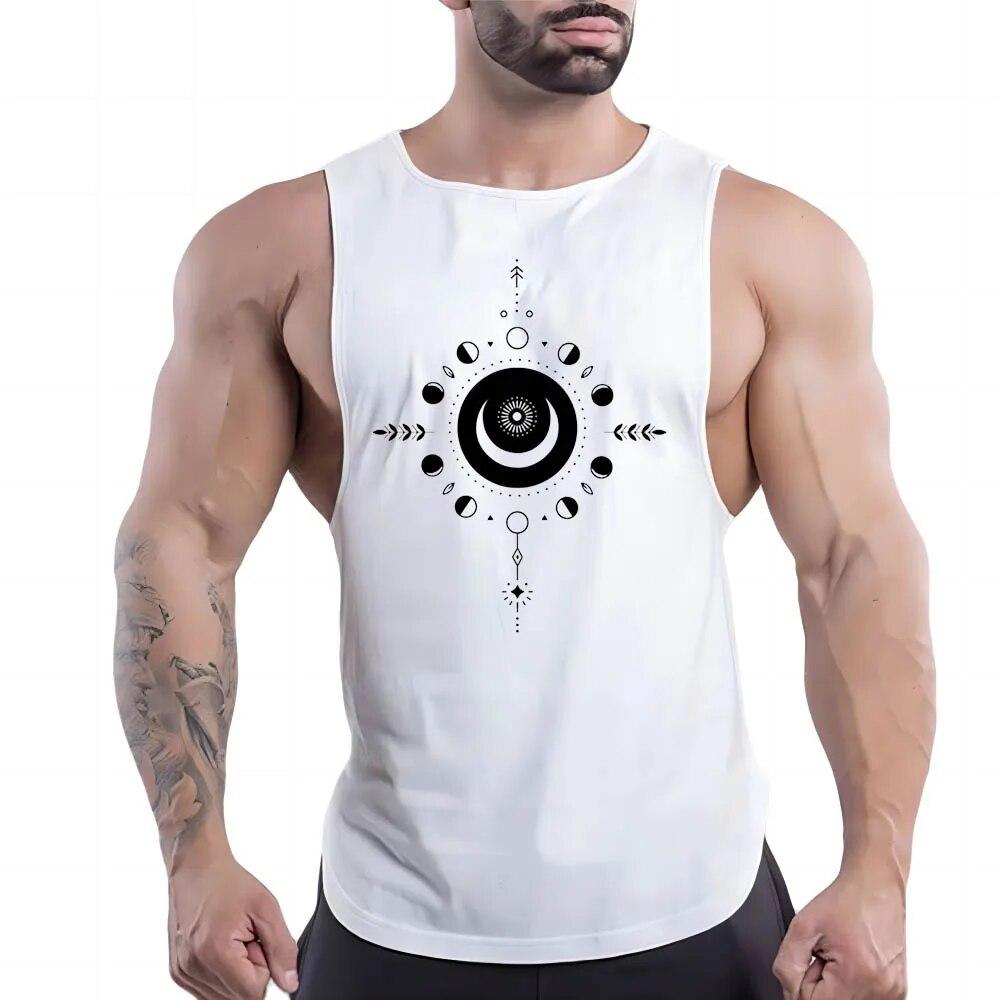 Vier Jahreszeiten Erwachsener Rundhals Alltag Casual 2D-Druck Sportstil Mehrfarbig Bequem Leicht Schnelltrocknend Top Weste