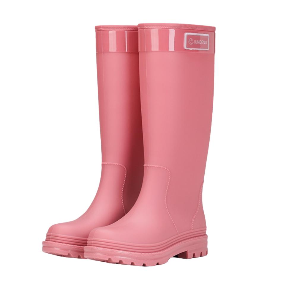 Fashion PVC High Tube Rain Boots Non-slip Thick Bottom Outdoor Water Shoes Rubber Shoes Waterproof Rain Shoes For Women