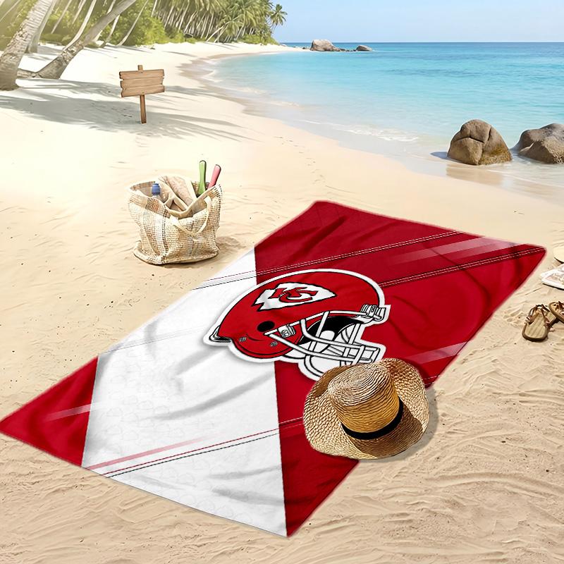 Kansas City Chiefs Print Beach Towel Soft Portable Quick?dry Towel For Pool Summer Vacation Outdoor Sport