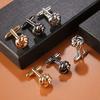 Alloy Alloy Cufflinks Gold Silver Black Shirt Suit Cuff Links Elegant Style Knot  Men