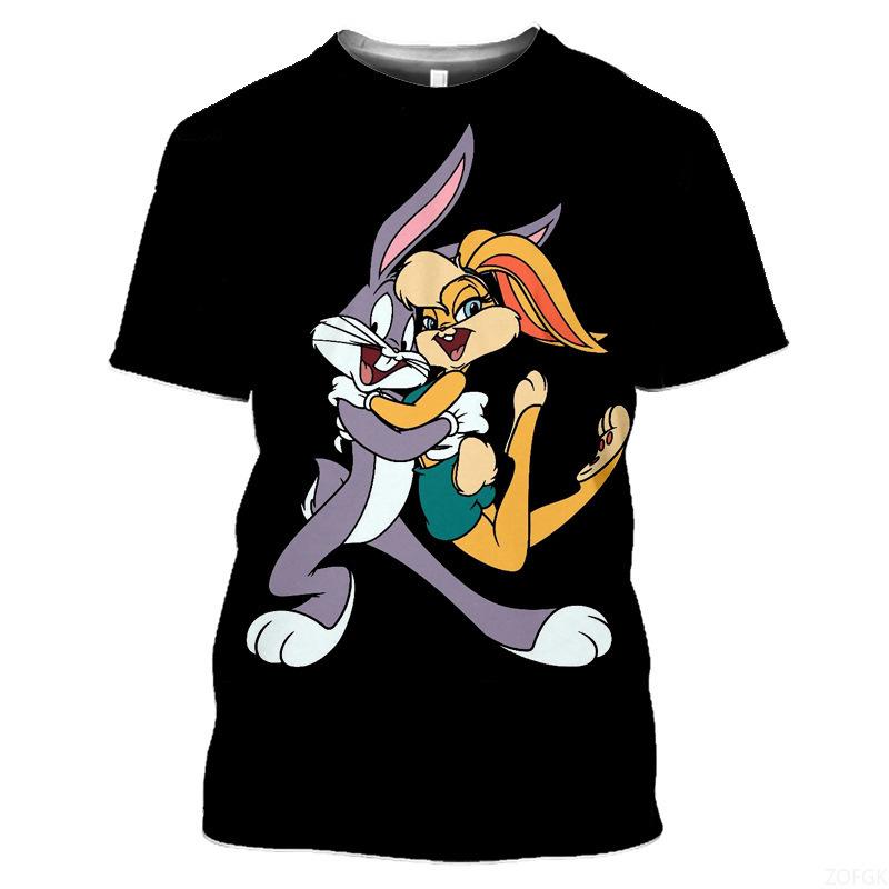 ETST36 Zomer Korte Mouwen Ronde Hals Casual Cartoon Anime T-shirt Top voor Herenkinderkleding 6XL