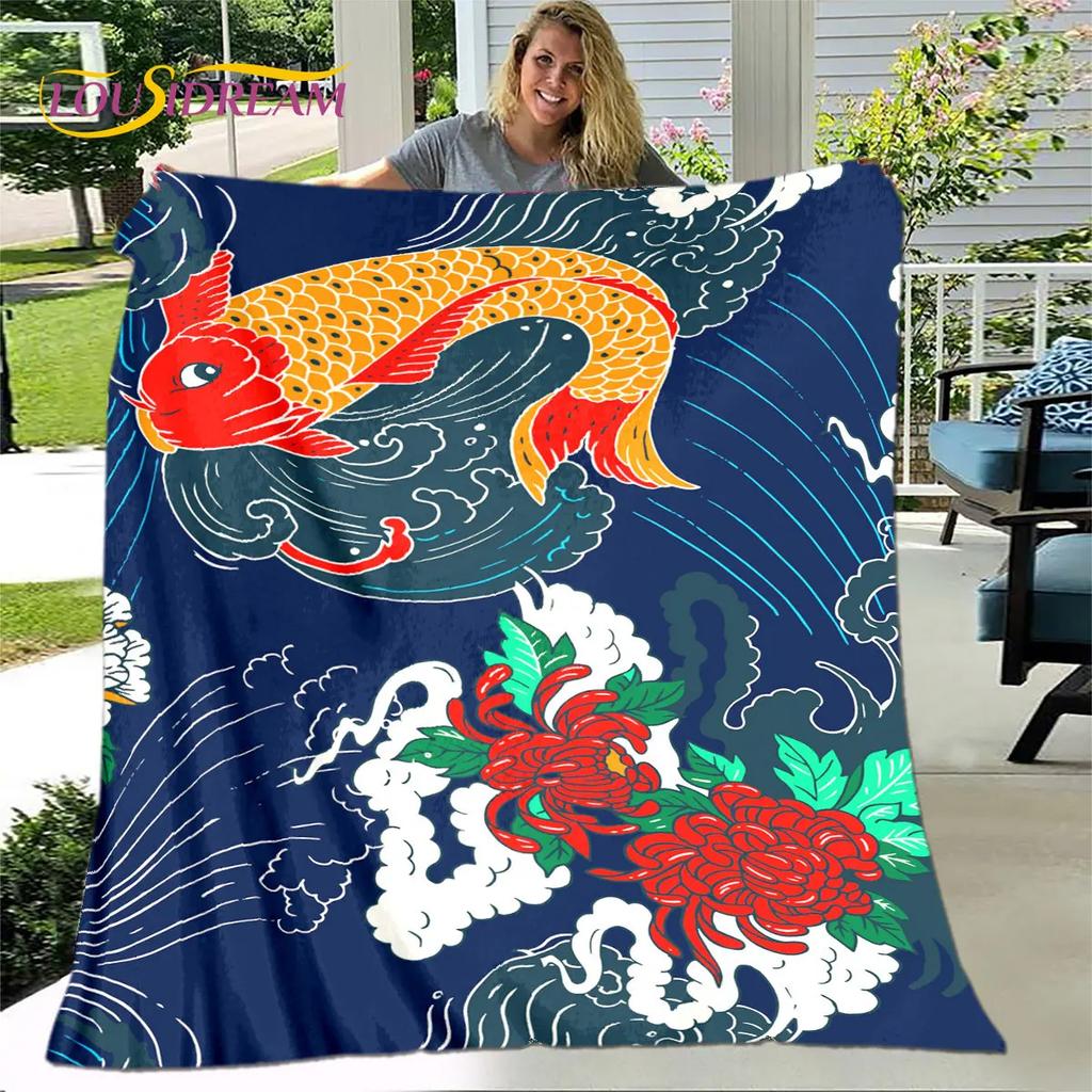 3D Classical Chinese Crane Blanket,Flannel Blanket Throw Blanket,Warm Blanket for Home Living Room Bedroom Beds Sofa Picnic Kid
