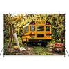 Mocsicka Backgrounds For Photographs School Bus Party Backdrop Autumn Harvest Apple Orchard Decor Student Photo Studio Wallpaper