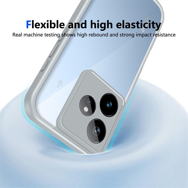 Realme GT7 5G RMX6688 Case Plating Silicone Bumper Shockproof Clear Back Cover Hard Phone Case for Realme GT7 RealmeGT7 RMX6688